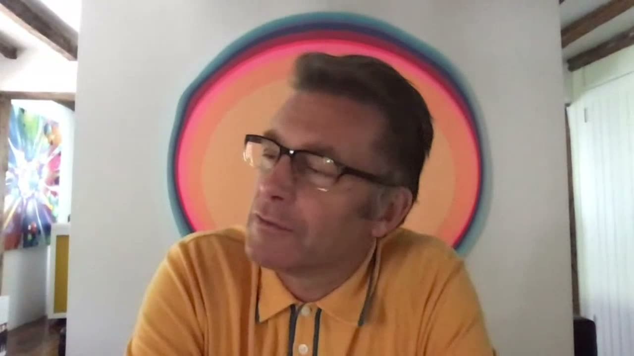 Chris Packham reacting to fur farm footage on a video call for the Fur Free Britain campaign
